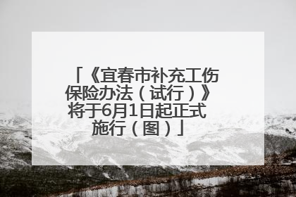 《宜春市补充工伤保险办法（试行）》将于6月1日起正式施行（图）