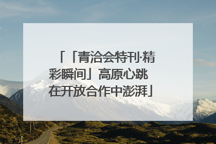 「青洽会特刊·精彩瞬间」高原心跳 在开放合作中澎湃