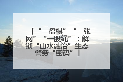 “一盘棋”“一张网”“一股绳”：解锁“山水融治”生态警务“密码”