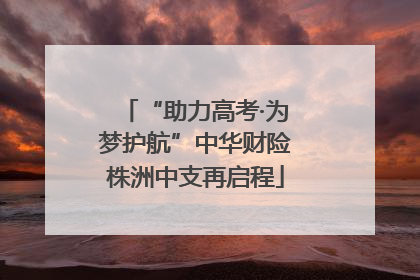 “助力高考·为梦护航”中华财险株洲中支再启程