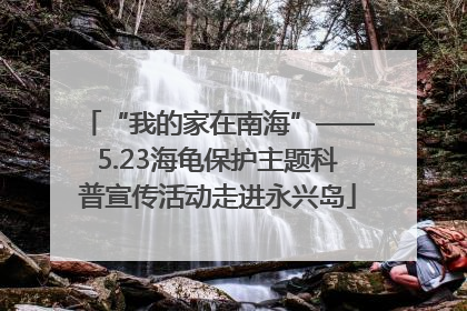 “我的家在南海”——5.23海龟保护主题科普宣传活动走进永兴岛