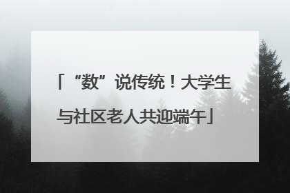 “数”说传统！大学生与社区老人共迎端午