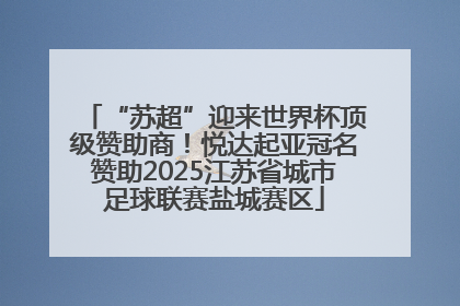 “苏超”迎来世界杯顶级赞助商！悦达起亚冠名赞助2025江苏省城市足球联赛盐城赛区