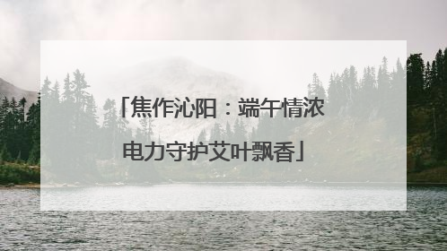 焦作沁阳：端午情浓 电力守护艾叶飘香