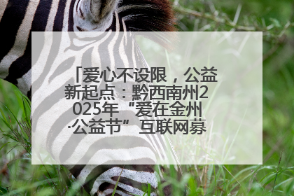爱心不设限，公益新起点：黔西南州2025年“爱在金州·公益节”互联网募捐活动正式启动