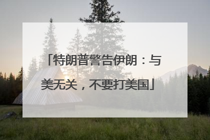 特朗普警告伊朗：与美无关，不要打美国