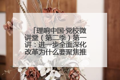 理响中国·党校微讲堂（第二季）第一讲：进一步全面深化改革为什么要聚焦推进中国式现代化