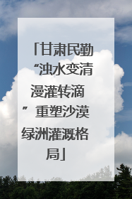 甘肃民勤“浊水变清 漫灌转滴”重塑沙漠绿洲灌溉格局