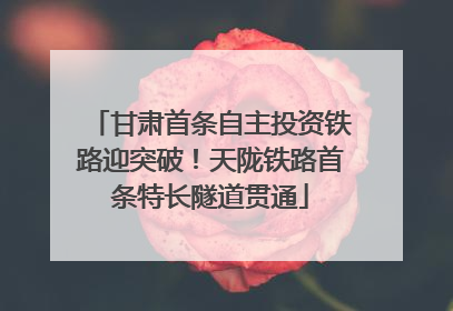 甘肃首条自主投资铁路迎突破！天陇铁路首条特长隧道贯通