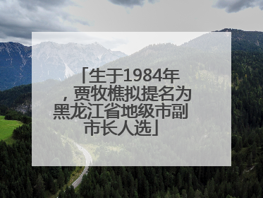 生于1984年，贾牧樵拟提名为黑龙江省地级市副市长人选