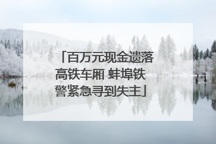 百万元现金遗落高铁车厢 蚌埠铁警紧急寻到失主
