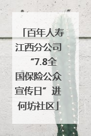 百年人寿江西分公司“7.8全国保险公众宣传日”进何坊社区