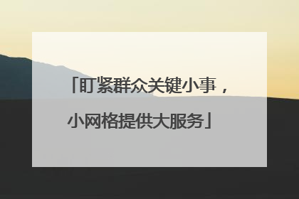盯紧群众关键小事，小网格提供大服务