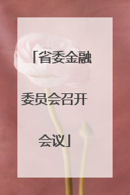省委金融委员会召开会议