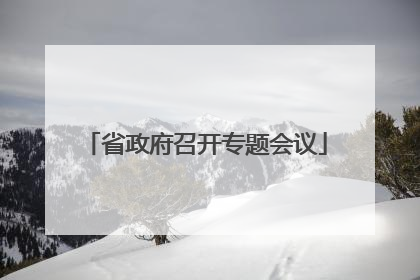省政府召开专题会议
