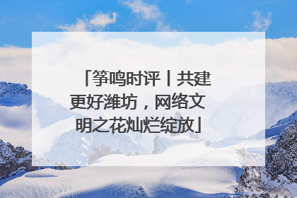 筝鸣时评丨共建更好潍坊，网络文明之花灿烂绽放
