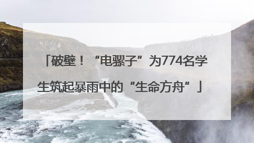 破壁！“电骡子”为774名学生筑起暴雨中的“生命方舟”