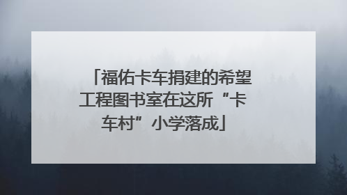 福佑卡车捐建的希望工程图书室在这所“卡车村”小学落成