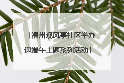 福州观风亭社区举办迎端午主题系列活动