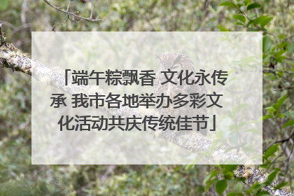 端午粽飘香 文化永传承 我市各地举办多彩文化活动共庆传统佳节