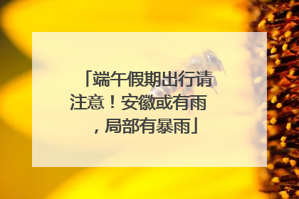 端午假期出行请注意！安徽或有雨，局部有暴雨
