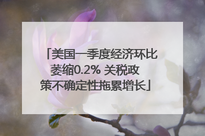 美国一季度经济环比萎缩0.2% 关税政策不确定性拖累增长
