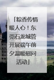粽香传情暖人心！东莞石龙城管开展端午前夕温暖慰问活动