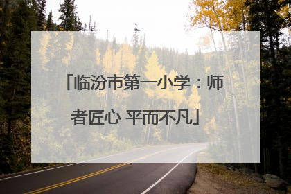 临汾市第一小学：师者匠心 平而不凡