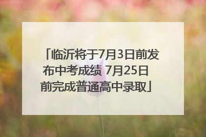 临沂将于7月3日前发布中考成绩 7月25日前完成普通高中录取
