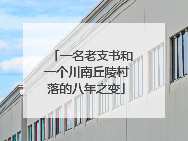 一名老支书和一个川南丘陵村落的八年之变