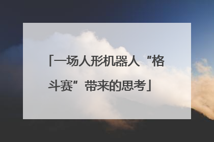 一场人形机器人“格斗赛”带来的思考