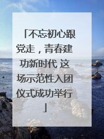 不忘初心跟党走，青春建功新时代 这场示范性入团仪式成功举行