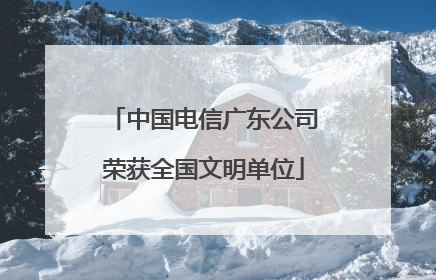 中国电信广东公司荣获全国文明单位