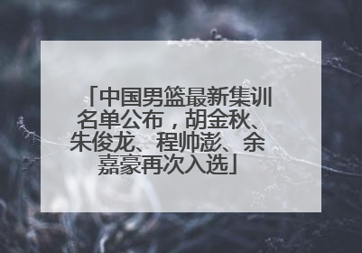 中国男篮最新集训名单公布，胡金秋、朱俊龙、程帅澎、余嘉豪再次入选