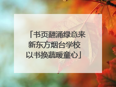 书页翻涌绿意来 新东方烟台学校以书换蔬暖童心