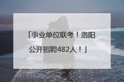 事业单位联考！洛阳公开招聘482人！