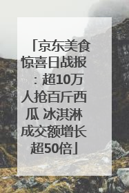 京东美食惊喜日战报：超10万人抢百斤西瓜 冰淇淋成交额增长超50倍