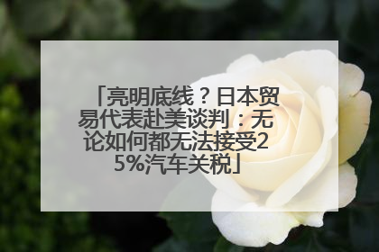 亮明底线？日本贸易代表赴美谈判：无论如何都无法接受25%汽车关税