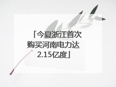 今夏浙江首次购买河南电力达2.15亿度