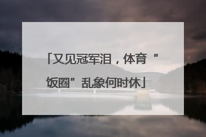 又见冠军泪，体育“饭圈”乱象何时休