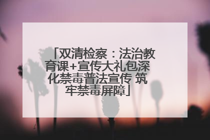双清检察：法治教育课+宣传大礼包深化禁毒普法宣传 筑牢禁毒屏障