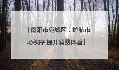 南阳市宛城区：护航市场秩序 提升消费体验