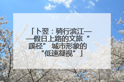 卜翌：骑行滨江——假日上路的文旅“蹊径” 城市形象的“低速凝视”