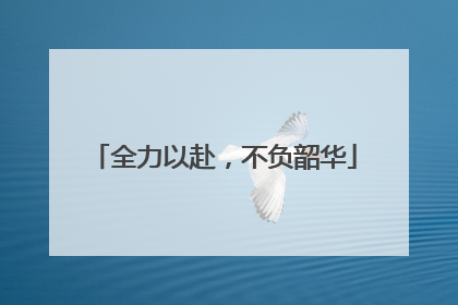 全力以赴，不负韶华