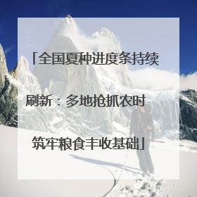 全国夏种进度条持续刷新：多地抢抓农时 筑牢粮食丰收基础