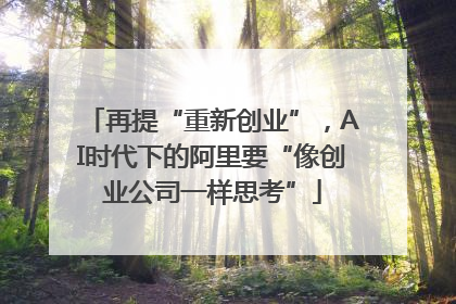 再提“重新创业”，AI时代下的阿里要“像创业公司一样思考”