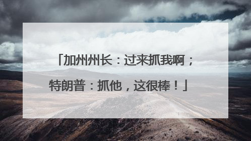 加州州长：过来抓我啊；特朗普：抓他，这很棒！