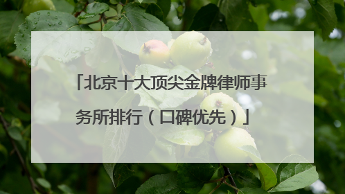 北京十大顶尖金牌律师事务所排行（口碑优先）
