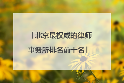 北京最权威的律师事务所排名前十名