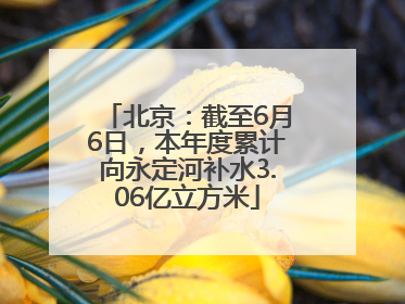北京：截至6月6日，本年度累计向永定河补水3.06亿立方米